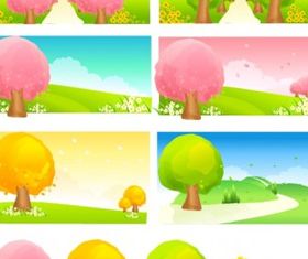 Seasonal changes trees vector