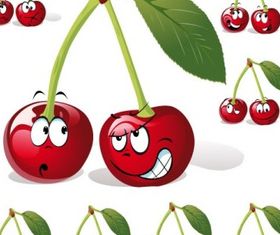 Cartoon fruit expression 05 vector