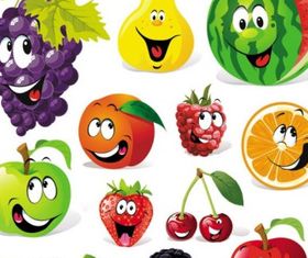 Cartoon fruit expression 04 vector