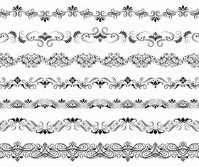Vintage Floral Borders 7 set vector