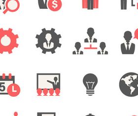 Red-black Business Icons vector