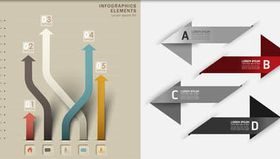Arrows Infographics Backgrounds 6 vectors graphics