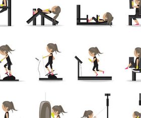 Women in GYM vector
