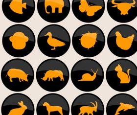 Animal buttons Free vector