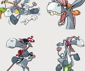 Cute cartoon donkey design vector