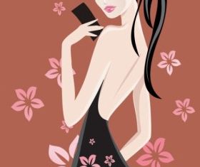 Cartoon beauty illustration 04 vector