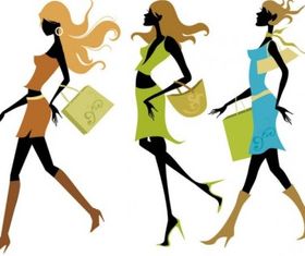Shopping girl 01 vector