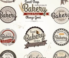 Retro Bakery Labels vectors graphic