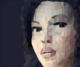 Female face polygon abstract vector