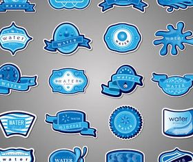Water Blue Labels vector graphics