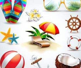 Vacation Icons vectors graphics