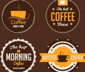 Coffee stickers Free design vector