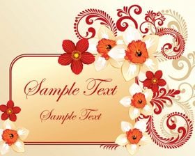 Floral frame Free vector