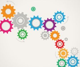 Colorful cogwheels Free vector
