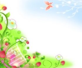 patterns floral strawberry design vector