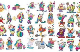 Clown set shiny vector