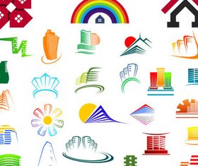 Real Estate Logo Set 7 vector