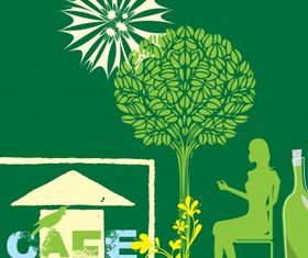 Cafe nature vectors material