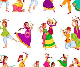 Dancing people with party design vector set 04 free download