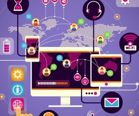 Communication technologies concept vector design
