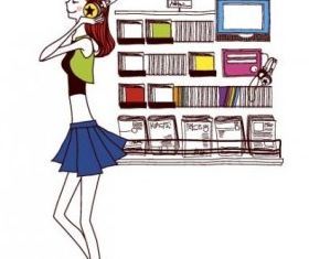 Simple drawing female 11 vector