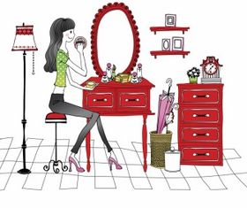 Simple drawing female 08 vector