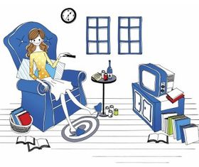 Simple drawing female 06 vector