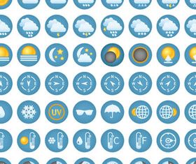 Flat Weather Icons vector