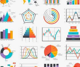 Infographics Diagrams Set vector material