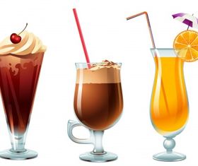 ice cream orange and coffee Free vectors graphics