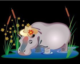 Hippopotamus vector graphics