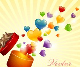 Love heart background Free vector