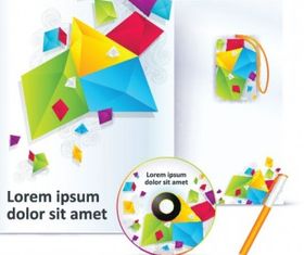 Simple and colorful business template 1 vector material