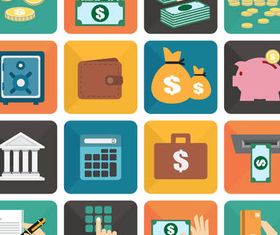 Money Flat Icons 3 design vector