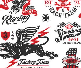 Vehicle Retro Labels creative vector