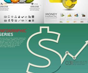 Currency Infographics Backgrounds 2 vector graphics