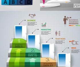 Staircase Infographics Backgrounds 4 vector graphics