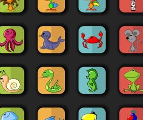 Animal icons set Free creative vector