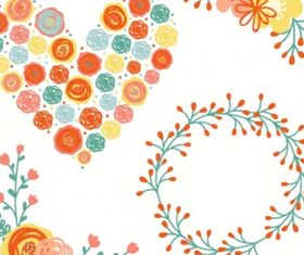 Floral elements illustration Free vector