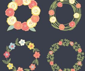 Floral wreath illustration Free vector