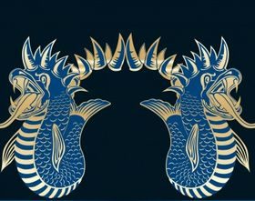 Golden dragon vector