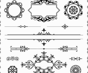 Ornamental Vintage Elements 12 set vector