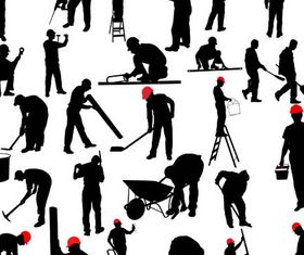 Silhouettes Builders vectors material