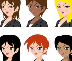 Colored People Avatars 9 vector