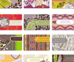 Elegant flower pattern business card background 02 vector graphic