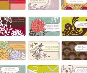 Background elegant flower pattern cards 01 vectors