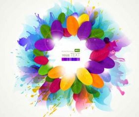 Splash colorful flowers background Free Illustration vector