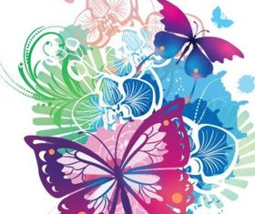 Splash colorful flowers background 01 vector