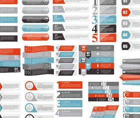 Option Infographics Elements 5 set vector