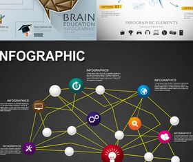 Brain Infographics Backgrounds 2 vector graphic
